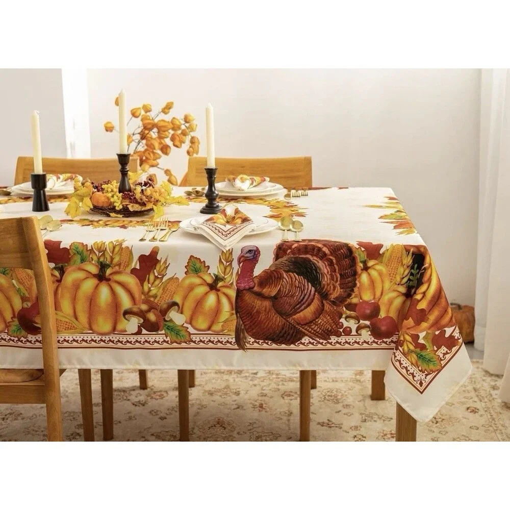 Yihomer Fall Thanksgiving Tablecloth Collection For Kitchen Dining 60x84